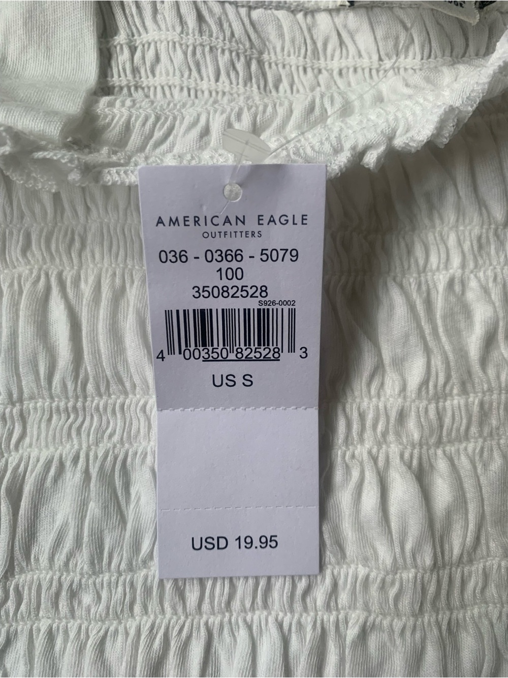 NWT! American Eagle White Smocked copped Tank Top size small - Picture 4 of 7